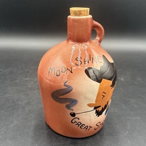 Vtg Moonshine Hillbilly Ceramic Jug Great Smoky Mountains Ceramics Souvenir - Picture 1 of 5