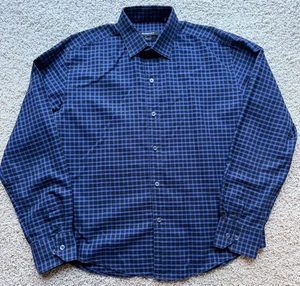 Herren Hemd Bugatchi blau schwarz kariert Button Down Größe M - Bild 1 von 5