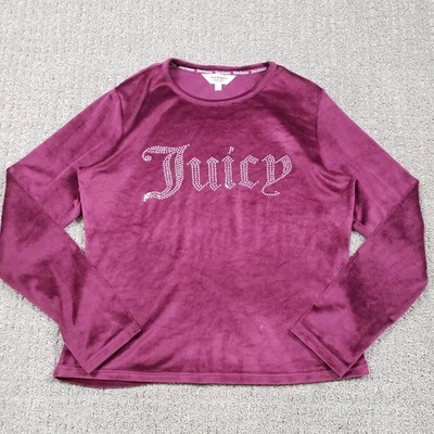 Roupa de dormir Juicy Couture feminina grande roxa veludo veludo lã Y2k Bling - Imagem 1 de 4