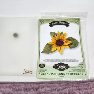 7 Pc Sunflower Sizzix Susans Garden  Thinlits Dies 658417 3D Leaf Botanical - Picture 1 of 7
