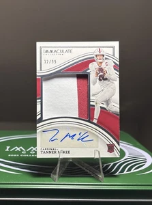 Tanner McKee 2023 Panini Immaculate Collegiate 32/99 RC Patch Auto RPA #5 Eagles - Foto 1 di 2