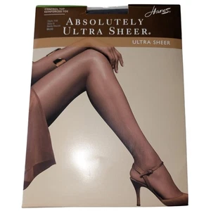 Hanes Absolutely Ultra Sheer Control Top Panty Hose appena nero S/M (B) nuovo con etichette - Foto 1 di 4