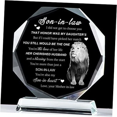  Regalos de yerno de suegro cumpleaños y boda día recuerdo de vidrio  Foto 1 de 4