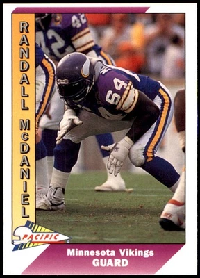 Randall McDaniel 1991 Pacific #293 Vikings NFL READ FREE SHIPPING AutographDen - Image 1 of 2