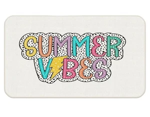 Summer Vibes Door Mat – 30” x 17” – Anti-Slip Rubber Backing - Foto 1 di 6