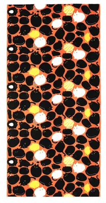 Ikea LAKEMALVA Pre-cut Fabric CAT Pattern Orange / White / Black 59x118" NEW - Image 1 of 4