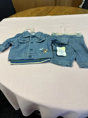 Vintage Denim, Disney, Three-Piece Newborn Outfit, Winnie The Pooh, Tigger, - Image 1 of 4