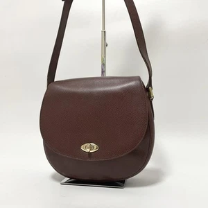 Vintage COACH Madison Turnlock Leather Shoulder Bag Made in Italy Brown - Picture 1 of 11