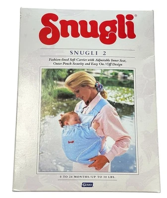 Portabebés SNUGLI 2 Original Vintage Polvo Azul Cuadros Foto 1 de 4