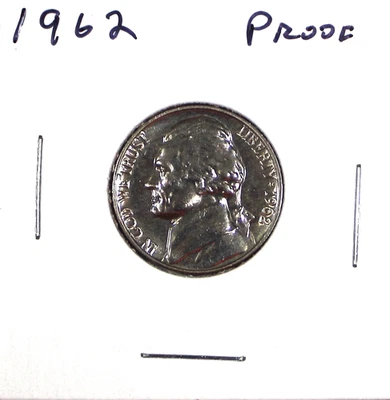 1962 Proof US Jefferson Nickel Free Shipping - Image 1 of 2