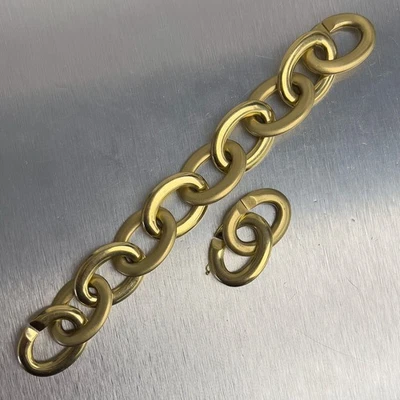 Браслет из желтого золота 18 карат с текстурированным коренастым овальным звеном Roberto Coin (с удлинителем) - Изображение 1 из 4