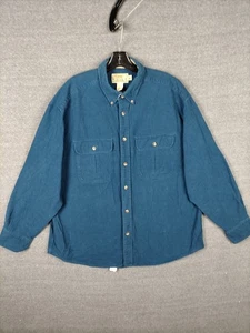 Cabelas Mens Shirt XL BLue Chamois Flannel Vintage Heavyweight Work Deersoft - Picture 1 of 7