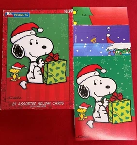 Vintage 17 Image Arts Peanuts Weihnachtskarten von Schulz mit Box Snoopy Joe Cool - Bild 1 von 10