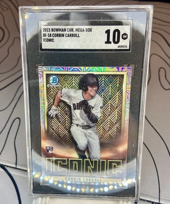 2023 Bowman Chrome Mojo Iconic Corbin Carroll (RC) #BI-18  SGC 10  Diamondbacks - Image 1 of 4