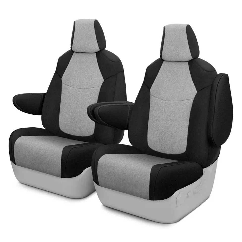 For AM General Hummer 99-00 Seat Cover SpartanShield 1st Row Gray & Black Custom - Image 1 of 4