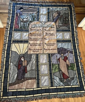 Manta tapiz aspecto vitral Pure Country Weavers The Ten Mandments Foto 1 de 4
