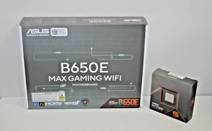 AMD Ryzen 5 7600X AM5 + ASUS B650E MAX GAMING WIFI ATX Mainboard Combo Neu in OVP! - Bild 1 von 7