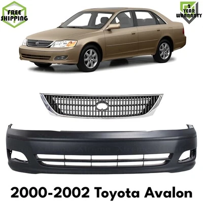 Front Bumper Cover Primed & Fog Grille Assembly For 2000-2002 Toyota Avalon Foto 1 de 4