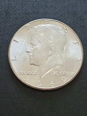 1969~D KENNEDY HALF DOLLAR ~ DOUBLED DIE REVERSE ~ NICE BRILLIANT UNCIRCULATED - Image 1 of 4