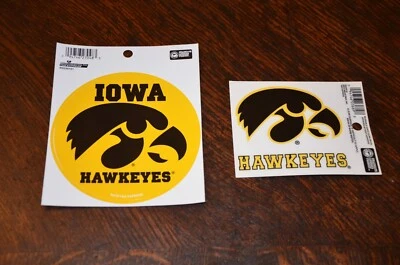 SET OF 2! IOWA HAWKEYES NCAA COLLEGE FOOTBALL DECALS - Image 1 of 2