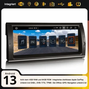 10,25" Android 14 DAB+ Autoradio Navi BMW X5 E53 CarPlay DSP 8-Kern 64GB WiFi 4G - Bild 1 von 20