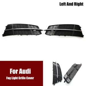 Par de cubiertas antiniebla de parachoques delantero cromado plateado para Audi A6 C7 S-line - Imagen 1 de 5