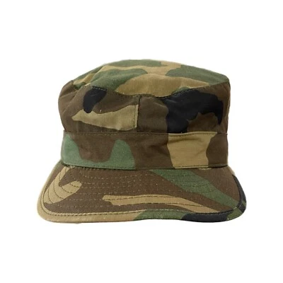 US Army Military Woodland Camouflage Cold Weather Cap Ear Flaps Size 7 1/4 - Image 1 of 4