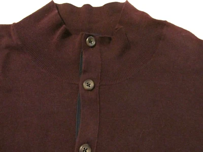 LINCS Cotton/Nylon Blend Button Neck Sweater sz XL NEW $108.00 BURGUNDY - Image 1 of 2