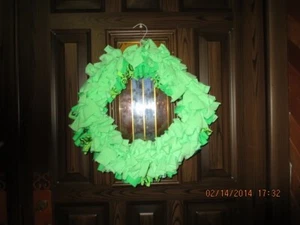 ST. PATRICK DOUBLE RAG WREATH WREATH- -17" ACROSS---#SP1-8 - Picture 1 of 24
