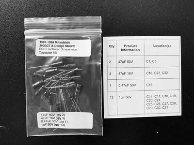 Kit de repuesto de condensador ECS 1991-1995 Mitsubishi 3000GT/Stealth Foto 1 de 2
