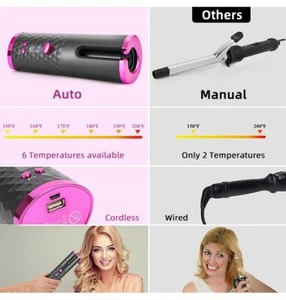 Wireless Auto-Rotating Hair Curler USB Cordless - Picture 1 of 12