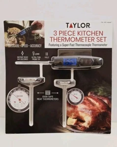 TAYLOR 3-Piece Kitchen Thermometer Set Featuring Super Fast Thermocouple - Picture 1 of 6