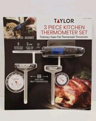 TAYLOR 3-Piece Kitchen Thermometer Set Featuring Super Fast Thermocouple - Image 1 of 4