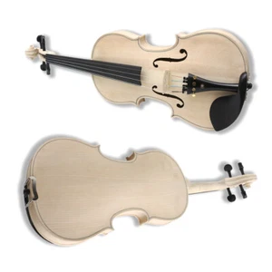 Violín 4/4 sin terminar hecho a mano pieza única estampado arce abeto tapa con estuche - Imagen 1 de 11