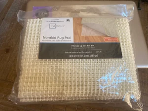 New Mainstays Non-Skid 40" x 59"’ Cream / Off White Rug Pad FOR 4' x 6' rug - Picture 1 of 2