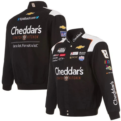 Kyle Busch 2023 JH Design #8 Cheddar's Kitchen Uniform Twill Jacket Cover