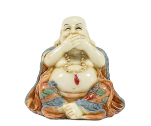 Feng Shui Speak No Evil Happy Face Laughing Buddha Figurine Home Decor Statue - Picture 1 of 4