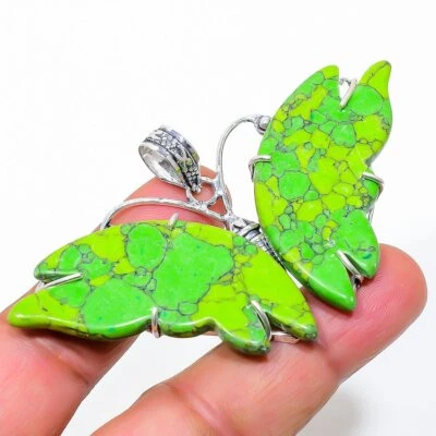 Colgante de joyería hecha a mano de piedras preciosas turquesa verde cobre 1,97" VP-178 c433 Foto 1 de 4