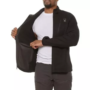 Chaqueta Suéter Spyder Bonded Polar Cremallera Completa $130 Talla M - Negra Esquí Snowboard - Imagen 1 de 3