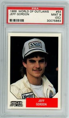 Tarjeta de la segunda tarjeta de Jeff Gordon 1988 de World of Outlaws 54 #54 PSA 9 OC COMO NUEVA NASCAR Foto 1 de 2