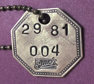 Vintage Automotive Tool Check Brass Tag: BUICK MOTOR CAR - Picture 1 of 1