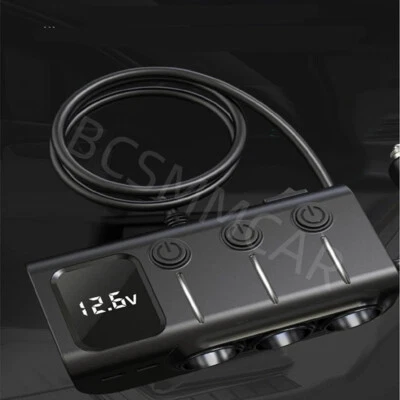 Car Cigarette Lighter Socket Fast Charger Power Adapter Outlet W/Voltage Display - Image 1 of 4