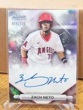 2023 Bowman Sterling #PA-ZN Zach Neto Prospect Auto Refractor Angels #014/150