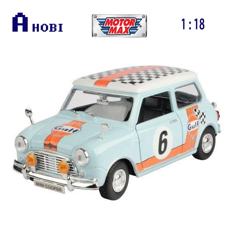 Motormax 1:18 Scale Gulf Livery Morris Mini Cooper Diecast Model Car - Image 1 of 1
