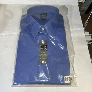 JOS. A BANK TRAVELER'S COLLECTION MEN'S (16.5-36) Blue COTTON (LS) DRESS SHIRT - Picture 1 of 8