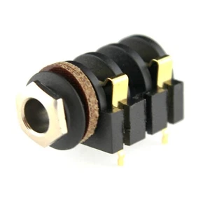 Jack Socket Mono/Stereo, 1/4" 6.3mm Gold Plated, PCB/Solder, NYS215 Neutrik/Rean - Picture 1 of 3