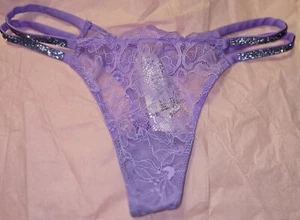 Victoria's Secret Bragas Tanga Panty Muy Sexy Púrpura Encaje Bling Mediano XS Nuevo con Etiquetas - Imagen 1 de 5