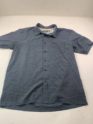 Quiksilver Shirt Mens Large Black Check Short Sleeve Pocket Button Up Beach - Image 1 of 4