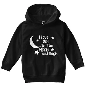 I Love You To The Moon And Back - Son Daughter Mom Dad Toddler/Youth Hoodie - Picture 1 of 12