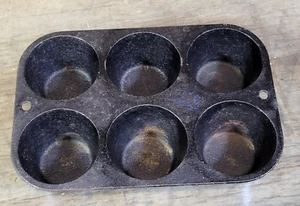 Sartén para magdalenas vintage Lodge #5P2 de hierro fundido 6 tazas de pan de maíz 7,5 pulgadas x 5,25 pulgadas (7) - Imagen 1 de 6